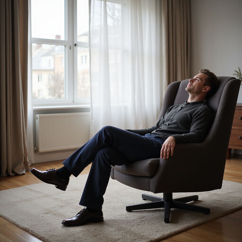 Pessoa relaxada durante sessão de hipnose clínica para ansiedade