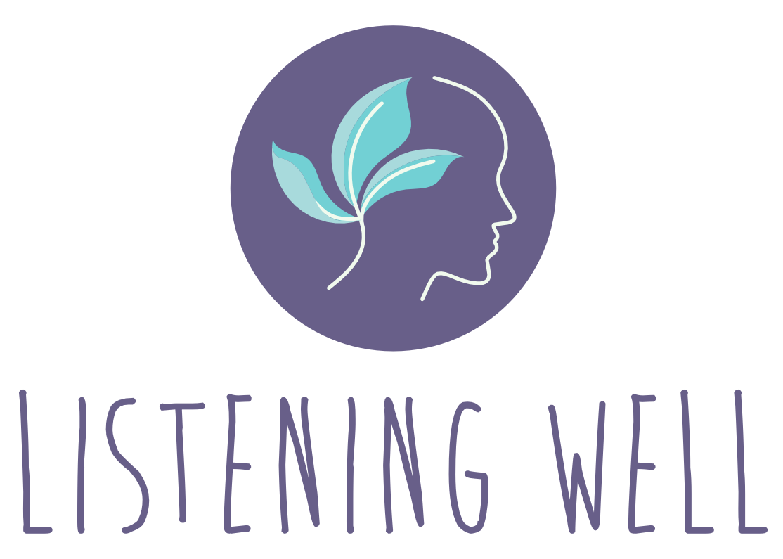 A logo for a company called listening well