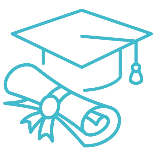Um boné de formatura e um diploma ícone gratuito