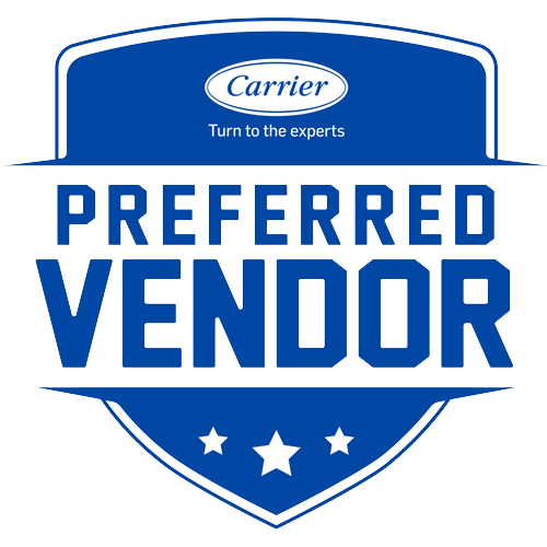 Carrier Preferred Vendor badge in blue and white.