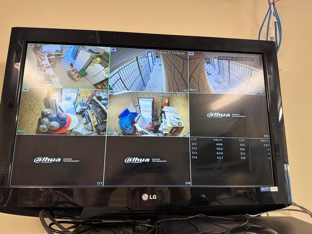 LG TV Showing Multiple Cctv Camera Views — CSET Group Fire & Security in Lake Macquarie, NSW