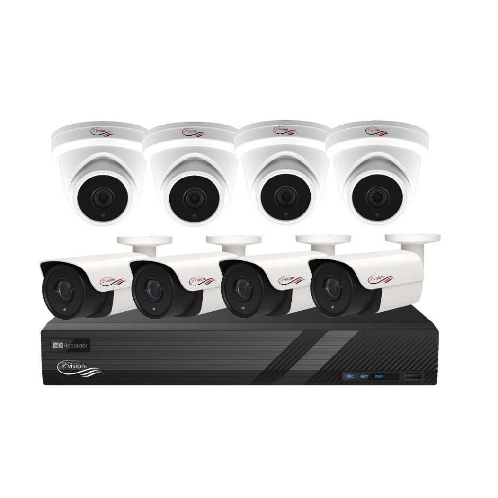 Wireless Security Camera System With Eight White Cctv Cameras — CSET Group Fire & Security in Hunter Valley, NSW