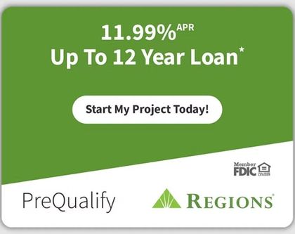 Green Regions mortgage ad: 11.99% APR, up to 12-year loan, “Start My Project Today!”
