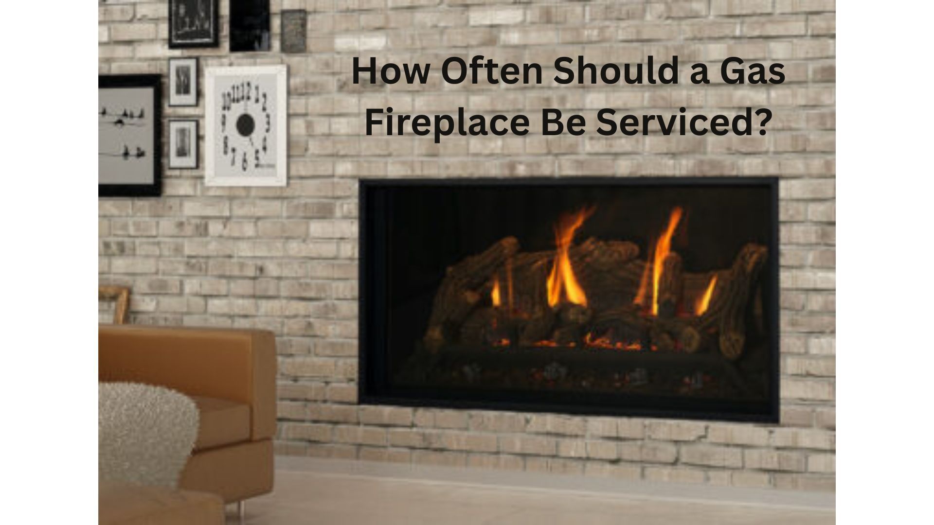 Modern gas fireplace burning in a living room