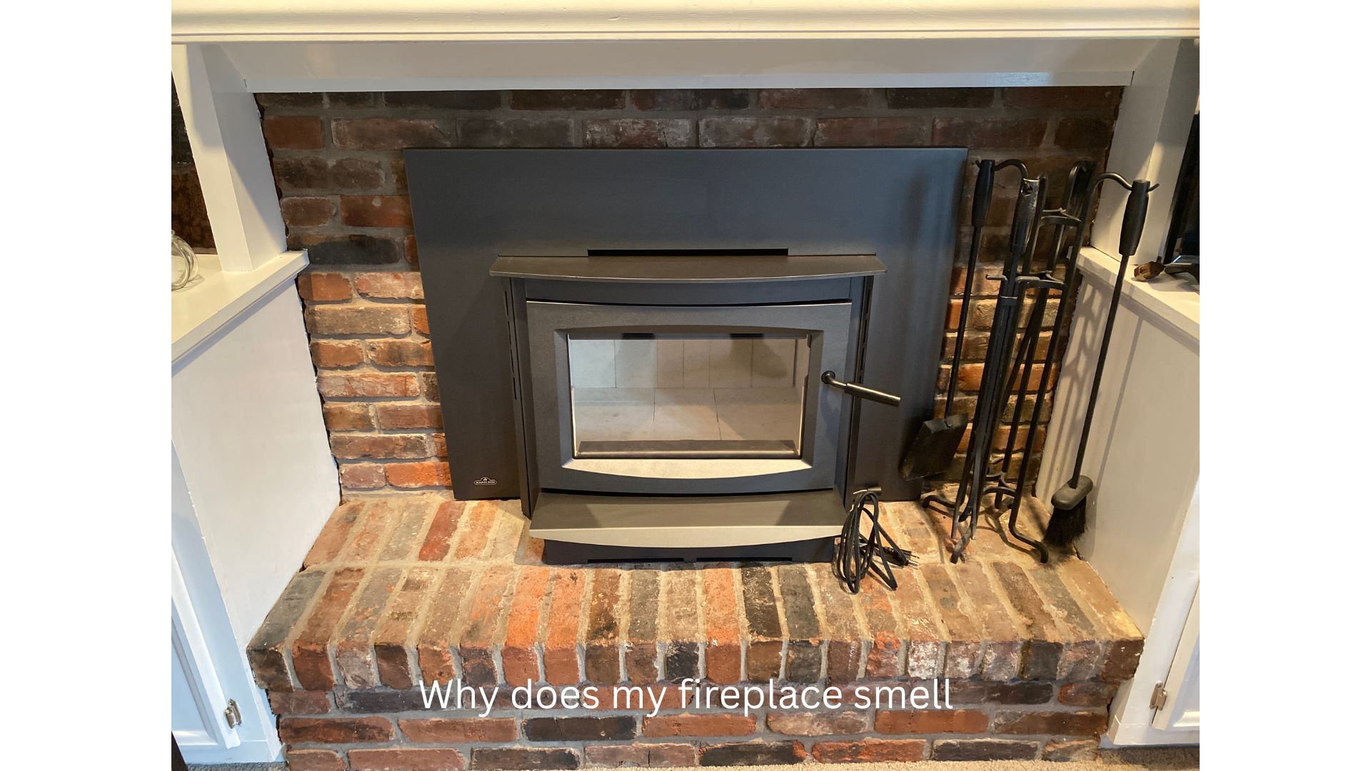 CSIA Certified technician inspecting the cause of a fireplace odor in a Louisville home.