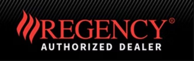 Regency Authorized Dealer logo with red flame icon on black background