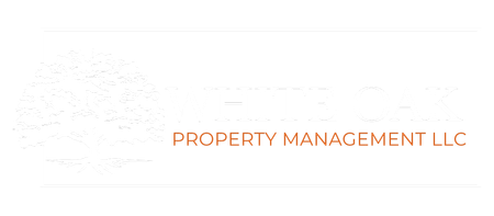 White Oak Property Management White Logo - Footer - Select to go to Home Page