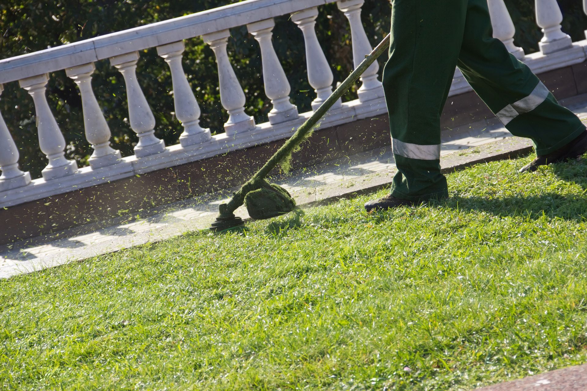 Man Holding Lawn Mower - Lecanto, FL - Luxe Landscapes