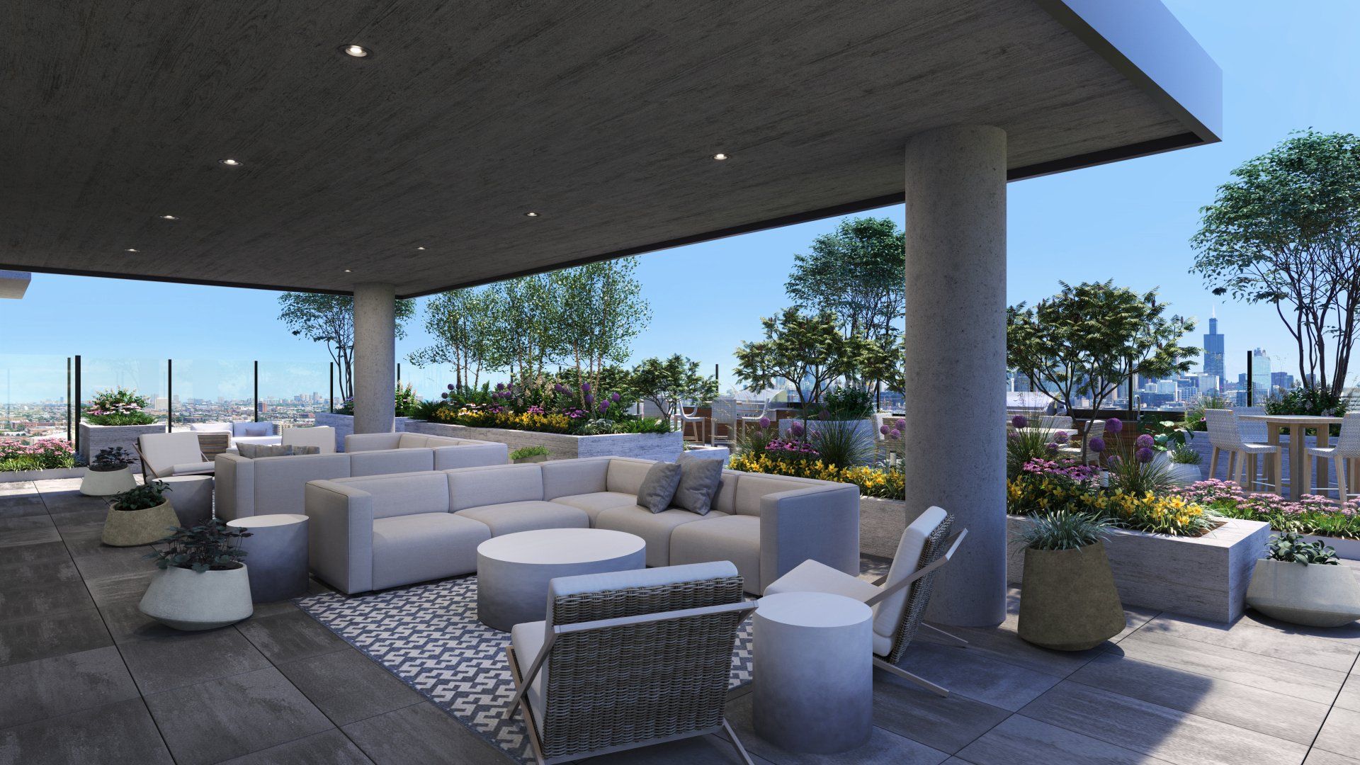 The Lydian apartment community with rooftop lounge.