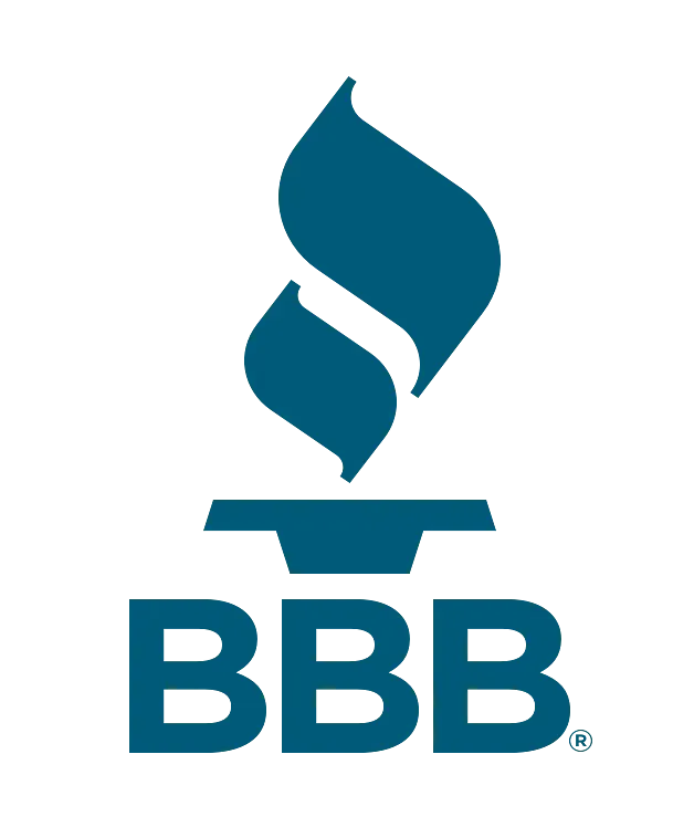 The Better Business Bureau (BBB) logo: a teal flame emblem above the letters