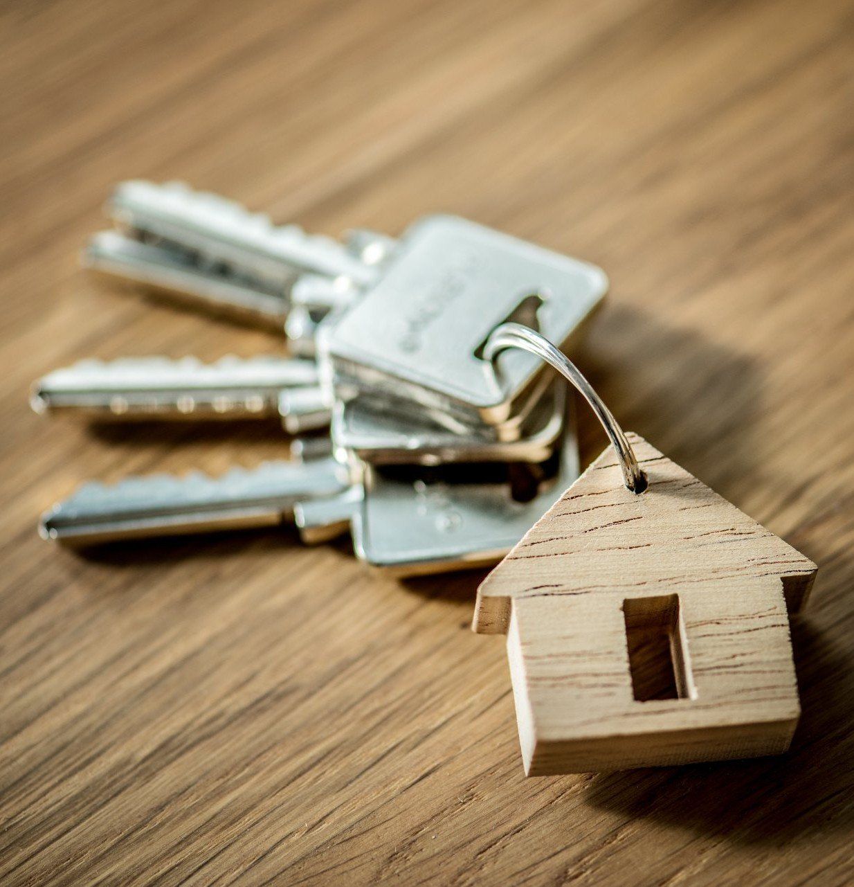 Keys on the wooden table