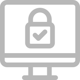 A computer monitor with a padlock and a check mark on it.