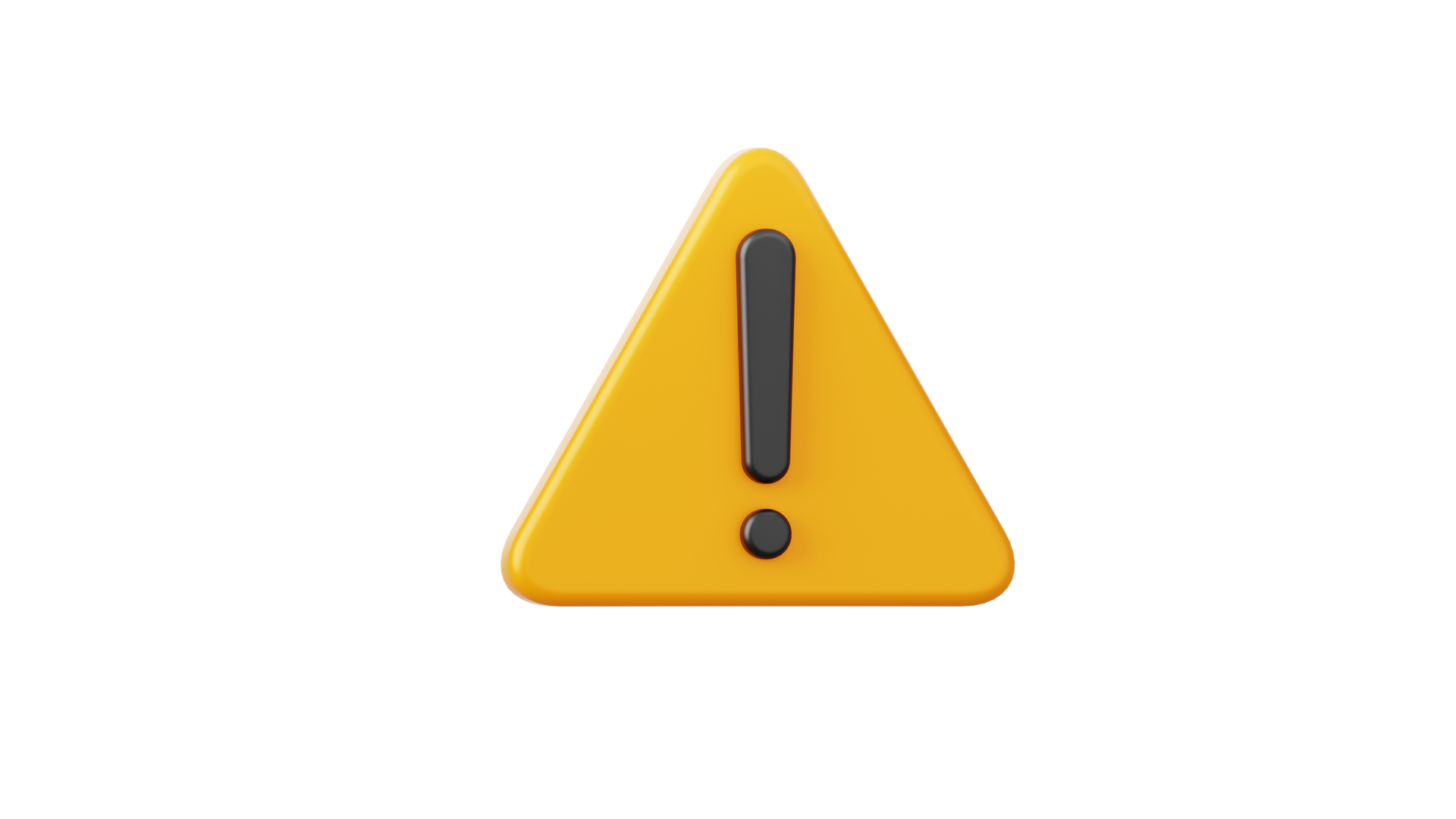 Yellow warning triangle with an exclamation mark on a white background