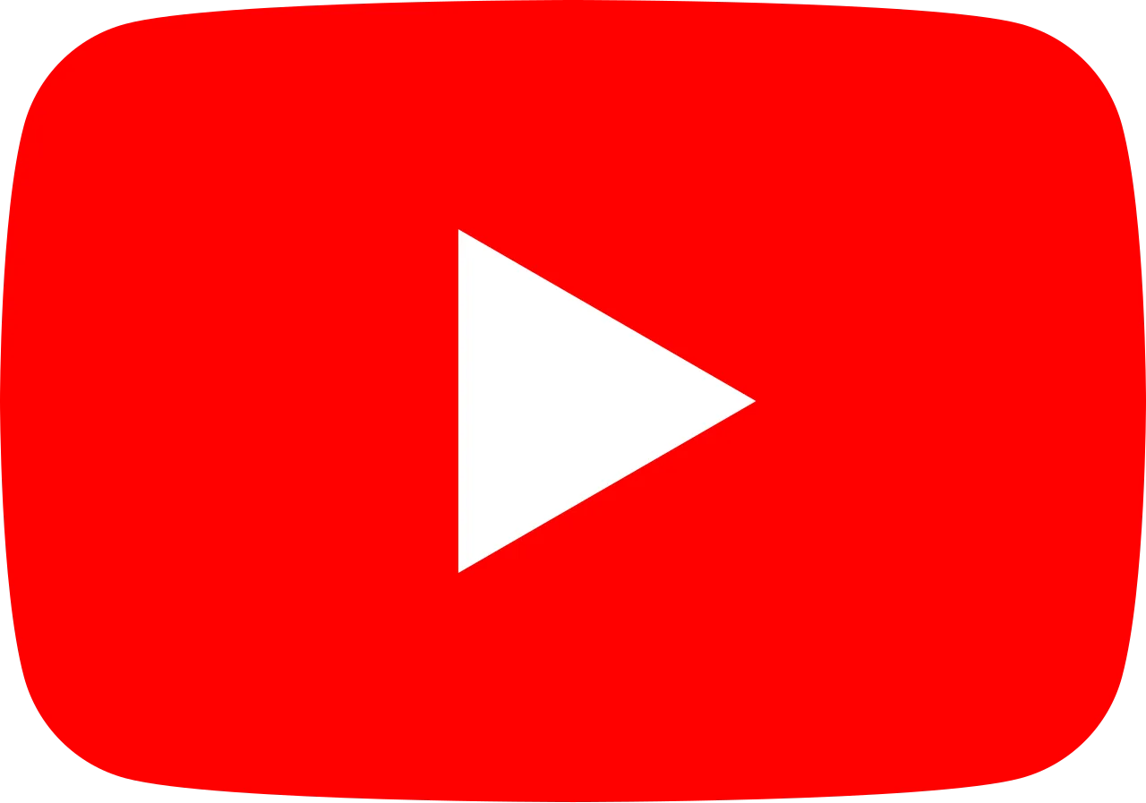 Red YouTube play button logo with white triangle icon