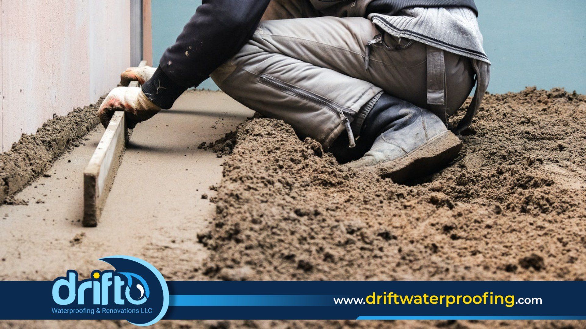 man installing a french drain