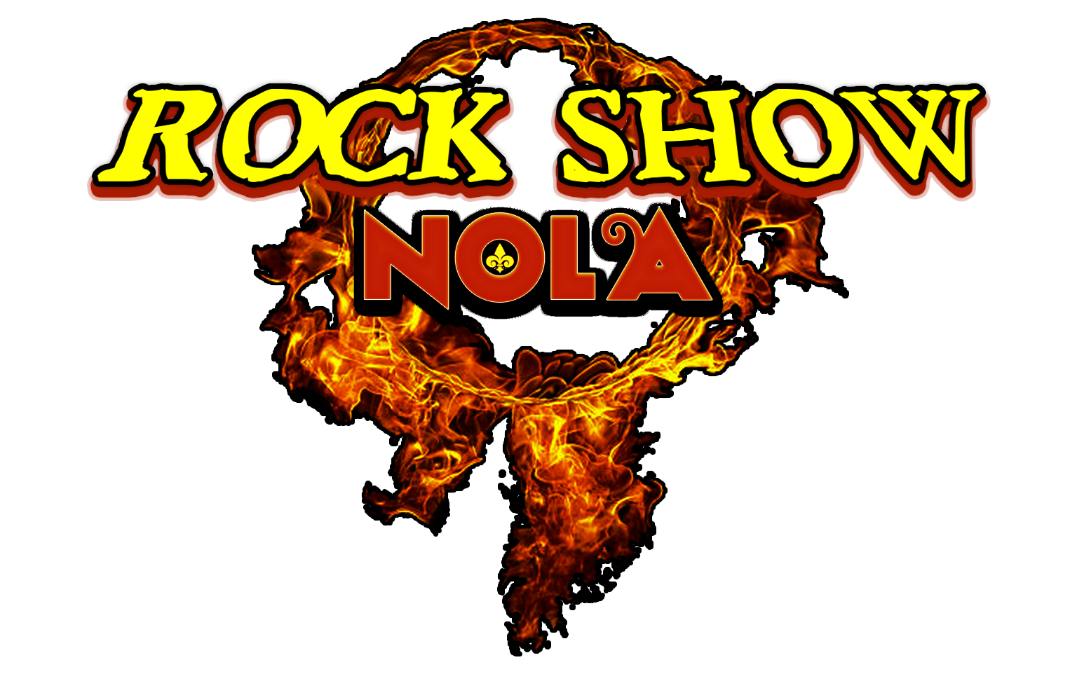 A logo for the rock show in nola