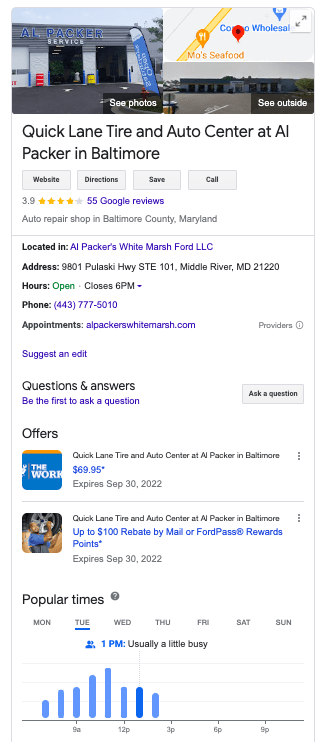 example of google business site listing