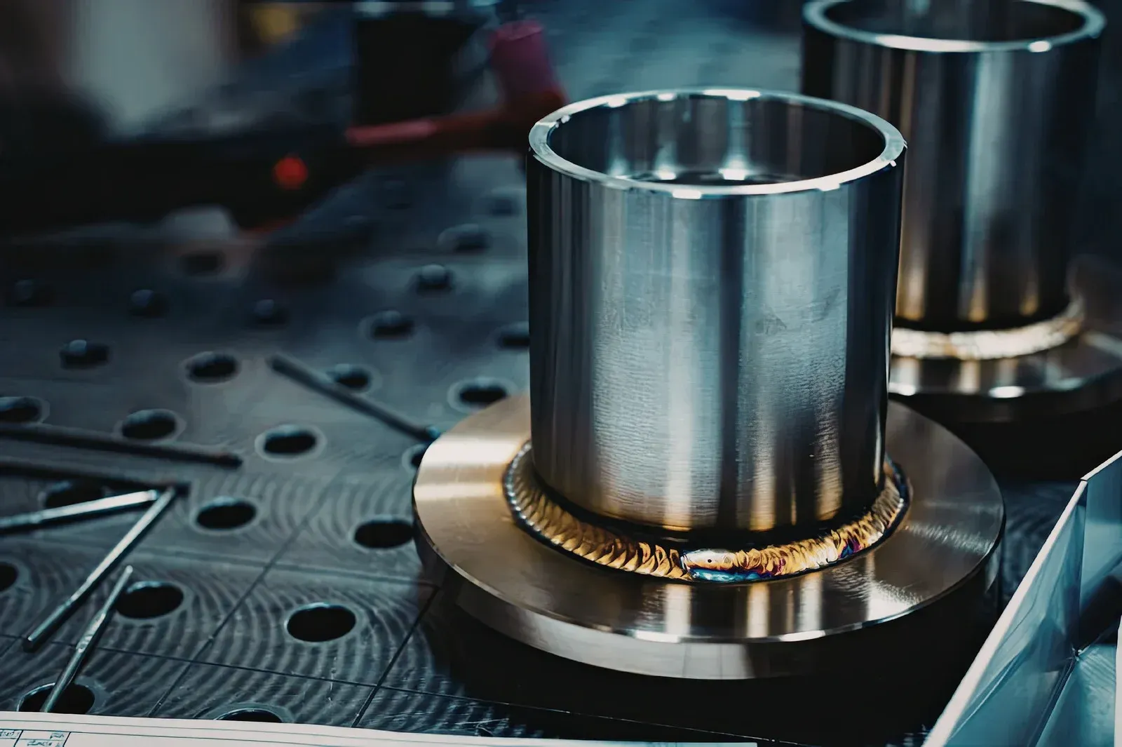 CNC machine milling a metal gear.