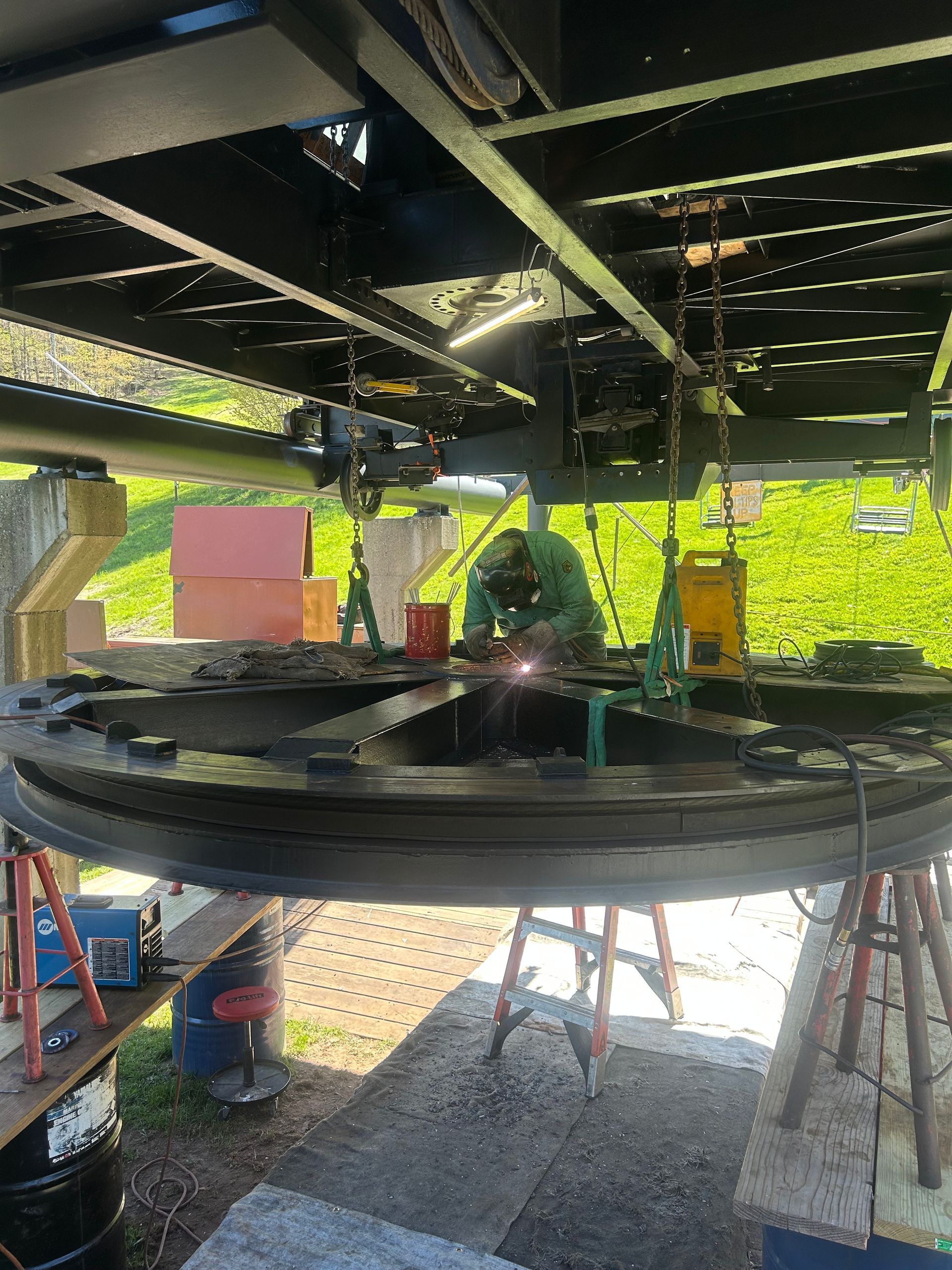 Ski Lift Bull Wheel Repair