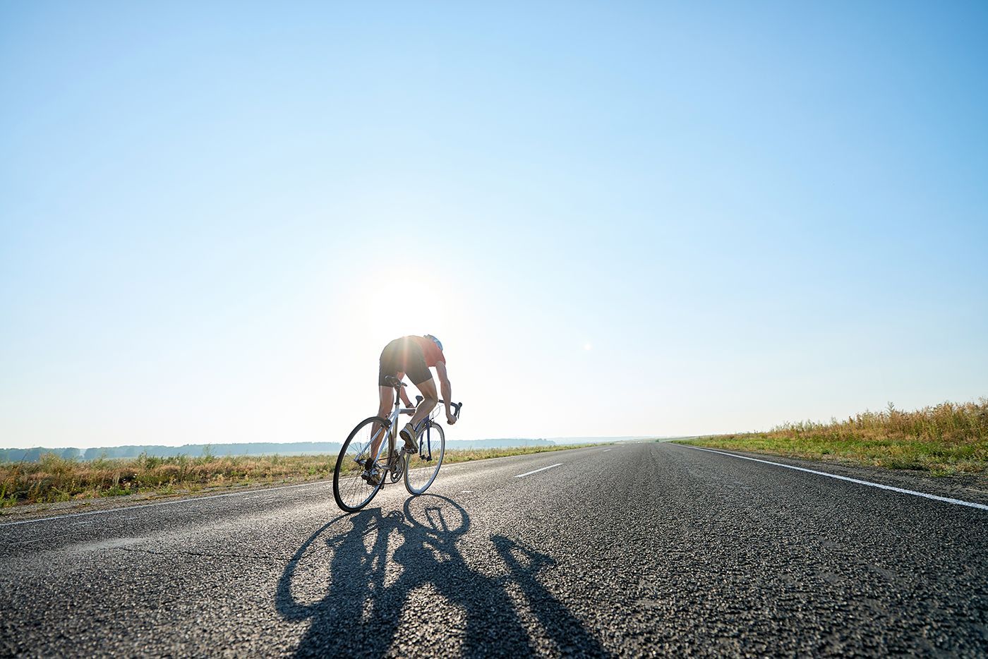 Fahrradfahrer auf Straße