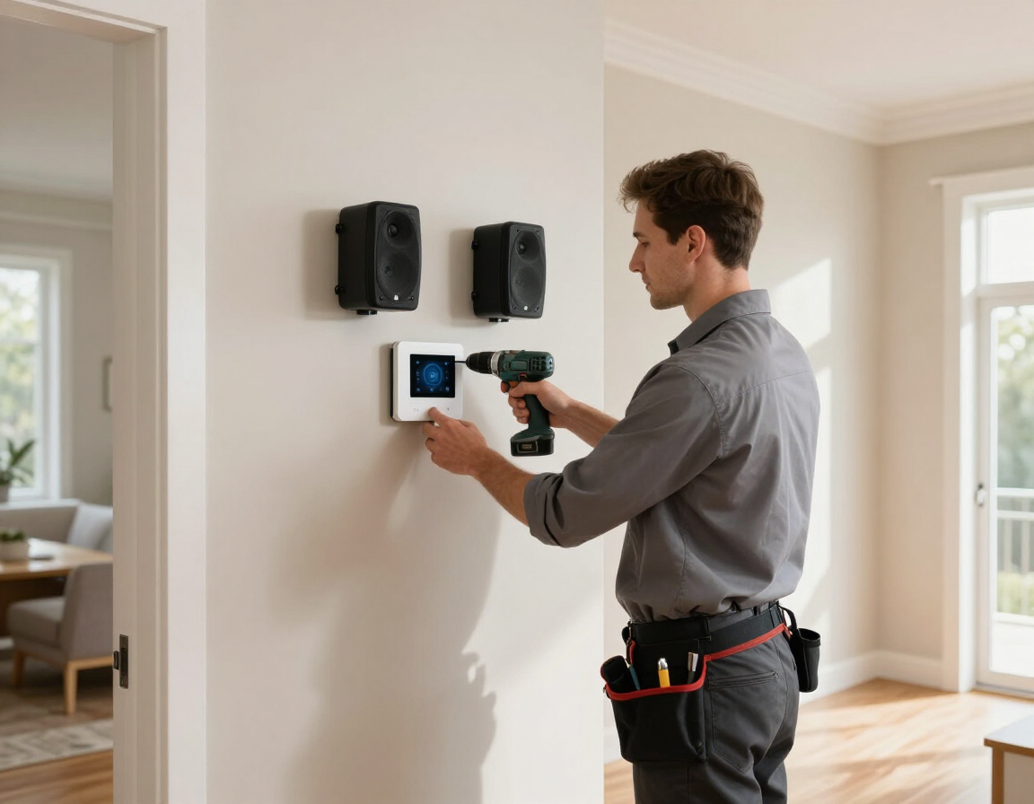 Technician completing a precision installation