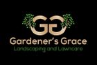 Gold Gardener's Grace logo with stylized "GG" initials shaped like trees, over green text on a black background.