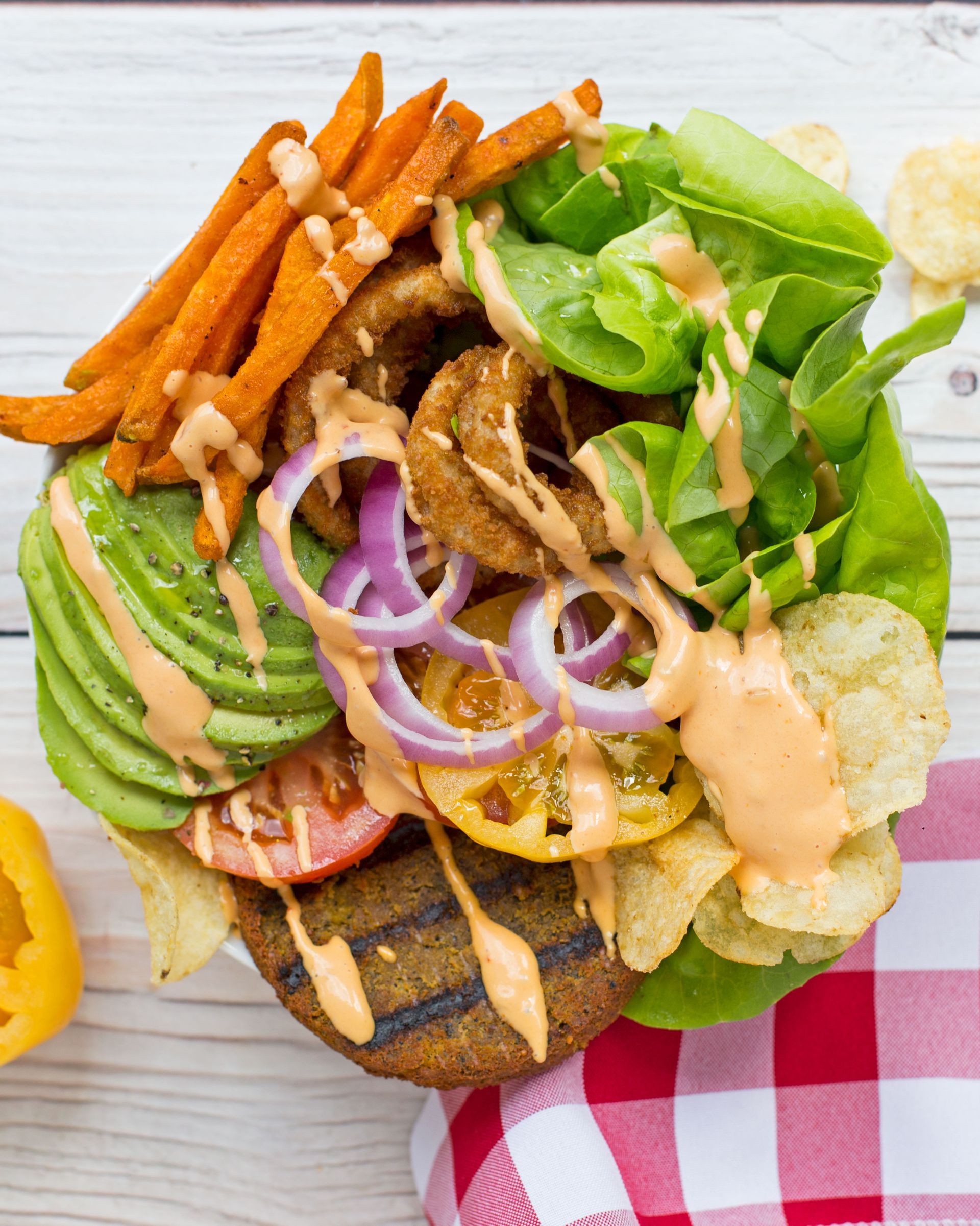 Deconstructed Perfect Burger Bowl made with a Dr. Praeger's Perfect Burger