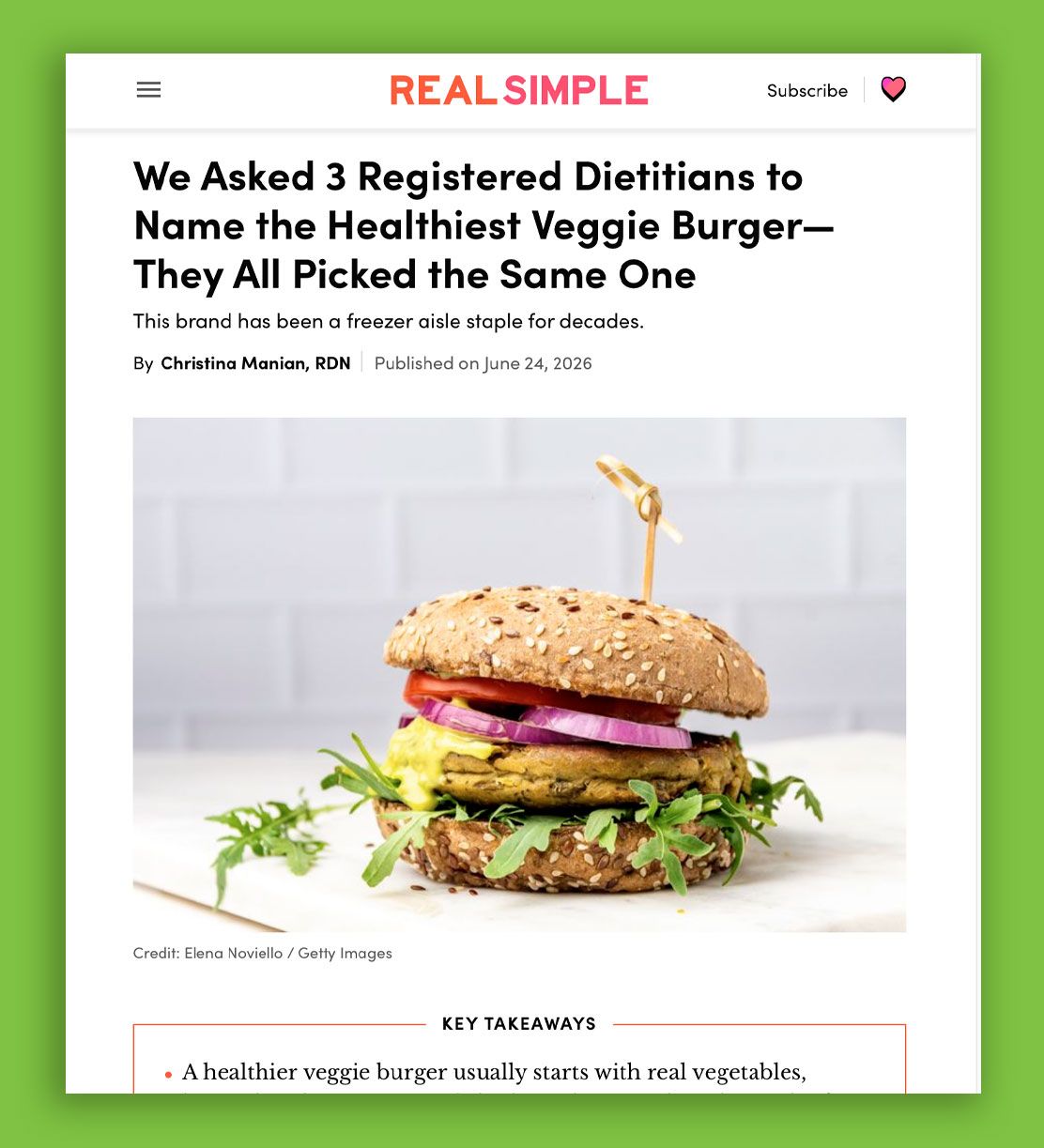 Image of Real Simple web page featuring Dr. Praeger's product