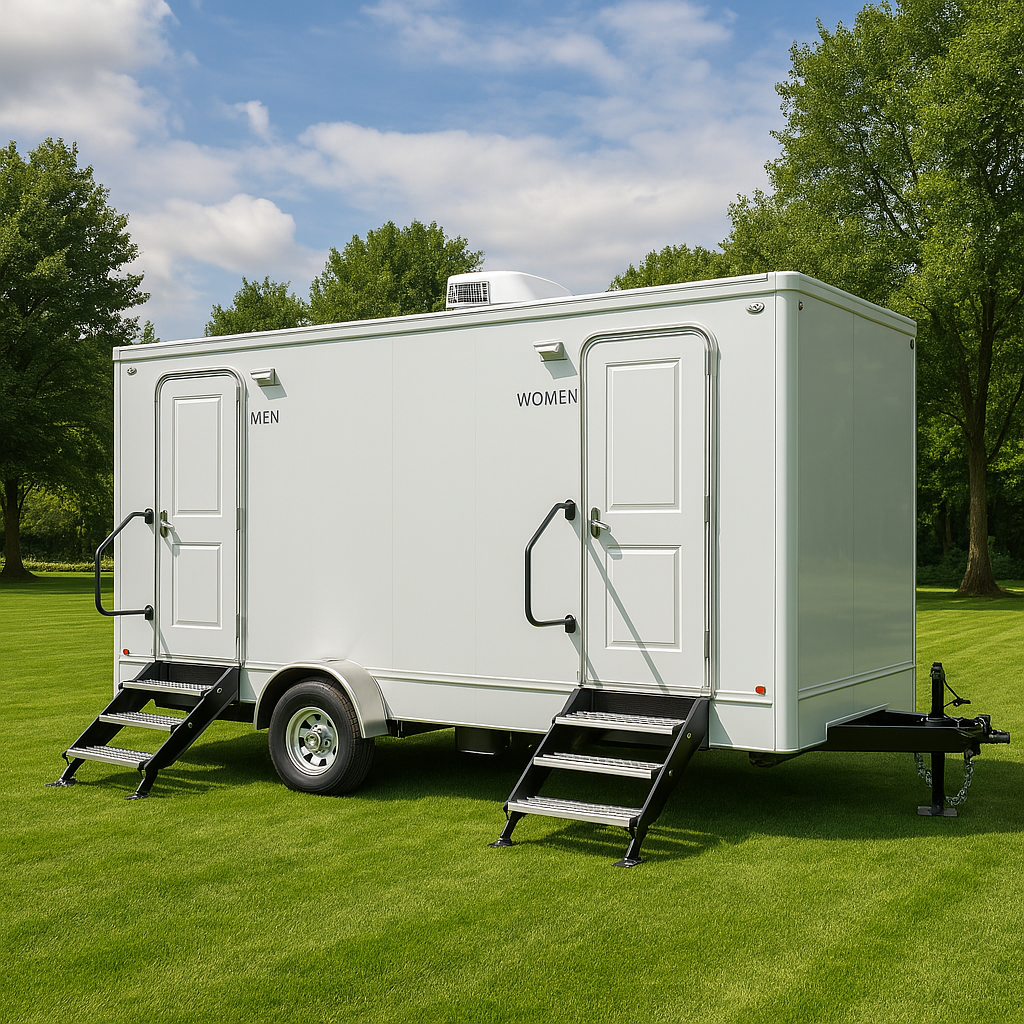 A black and white drawing of a trailer on a white background.
