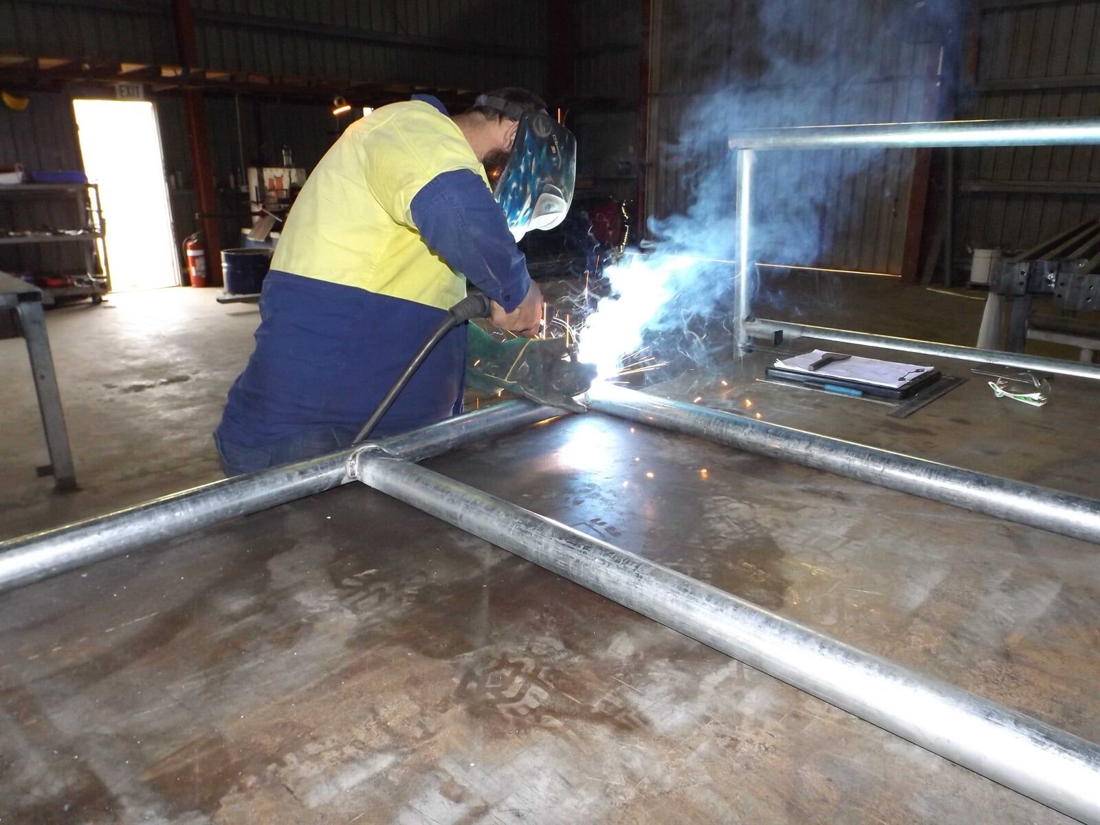 Worker Performing Welding — Steel Fabrication in Bundaberg, QLD