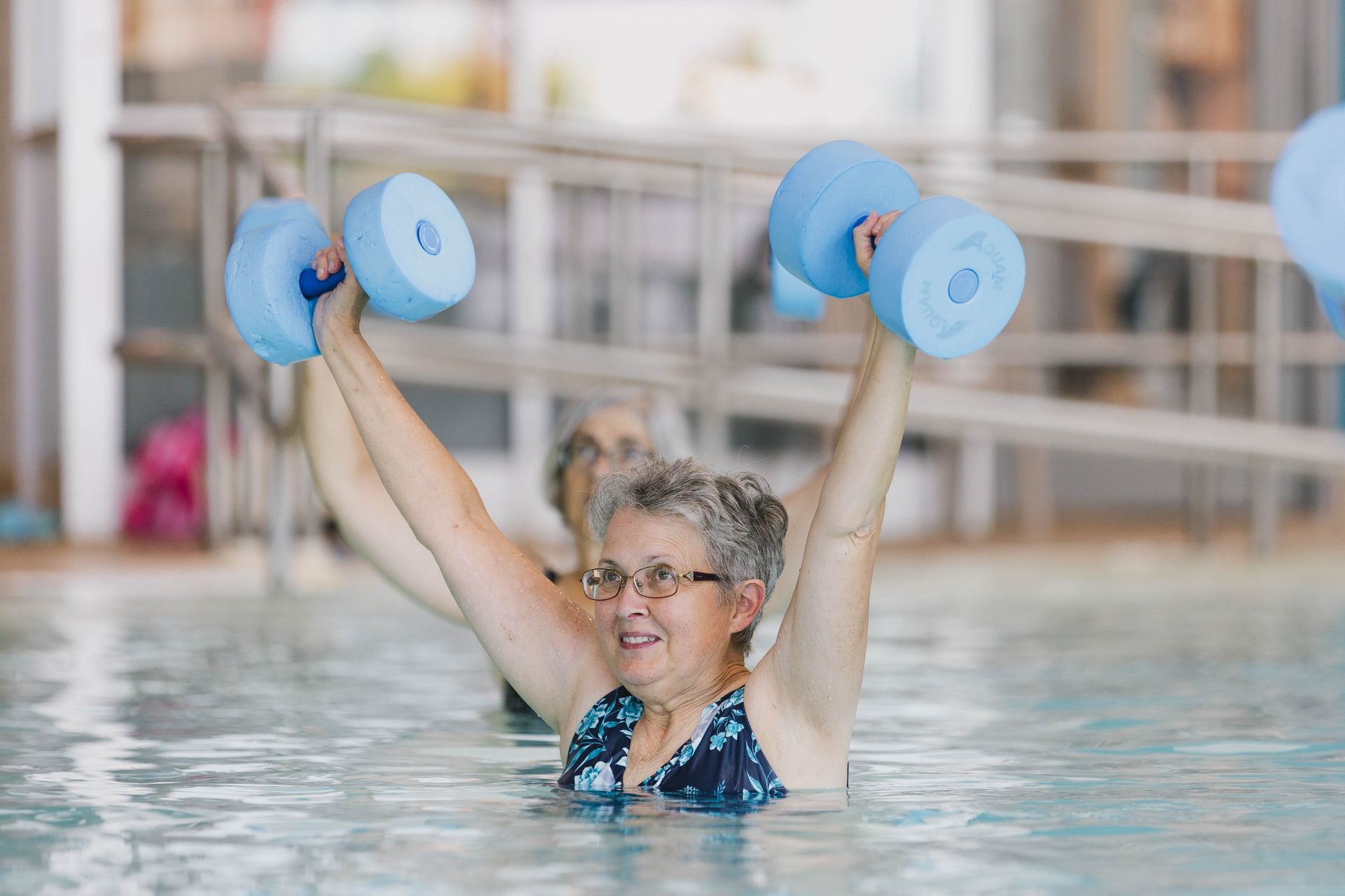 Group of senior citizens exercising