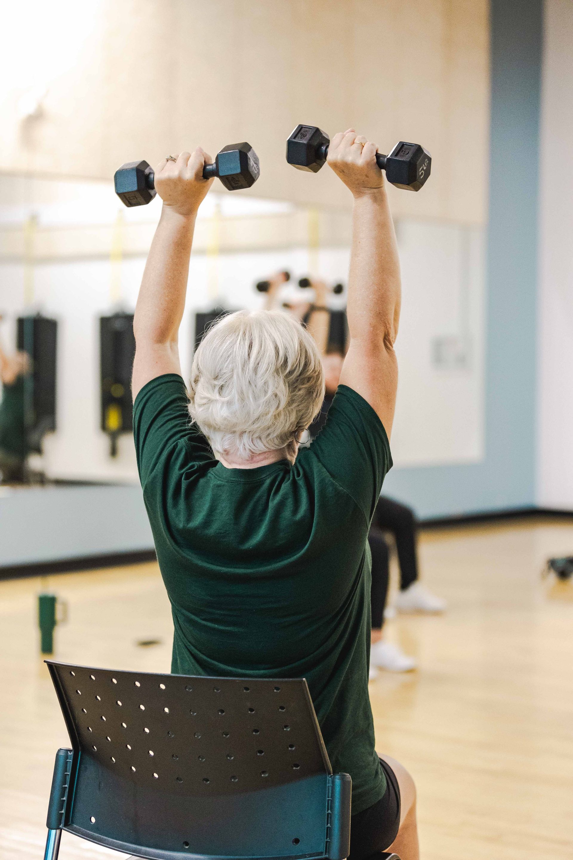 Group of senior citizens exercising