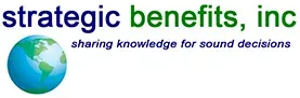 Logo for Strategic Benefits, Inc. with a globe and tagline 