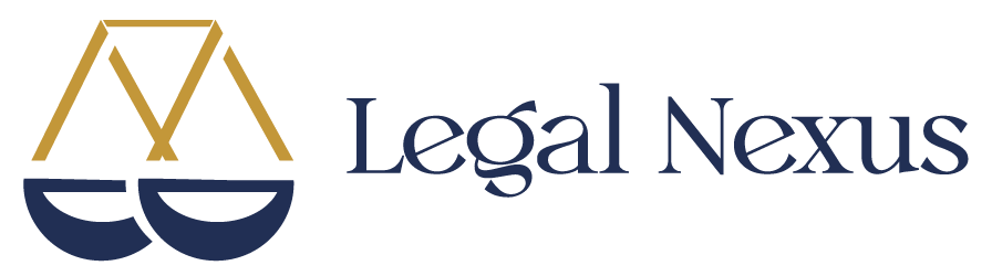 Logotipo oficial de Legal Nexus en azul y oro.