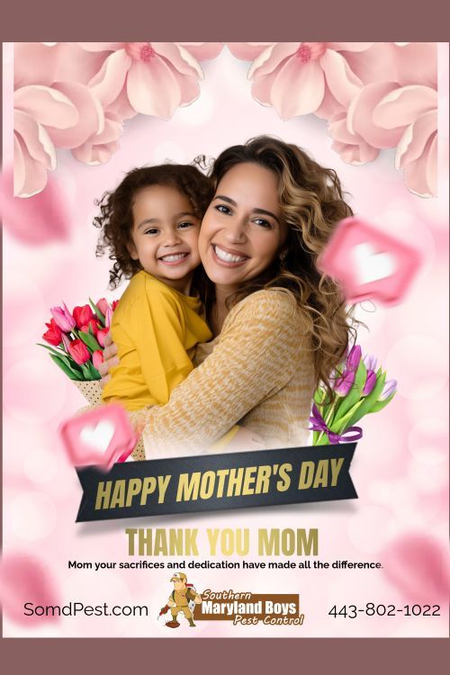 A poster for mother 's day with a woman holding a little girl.
