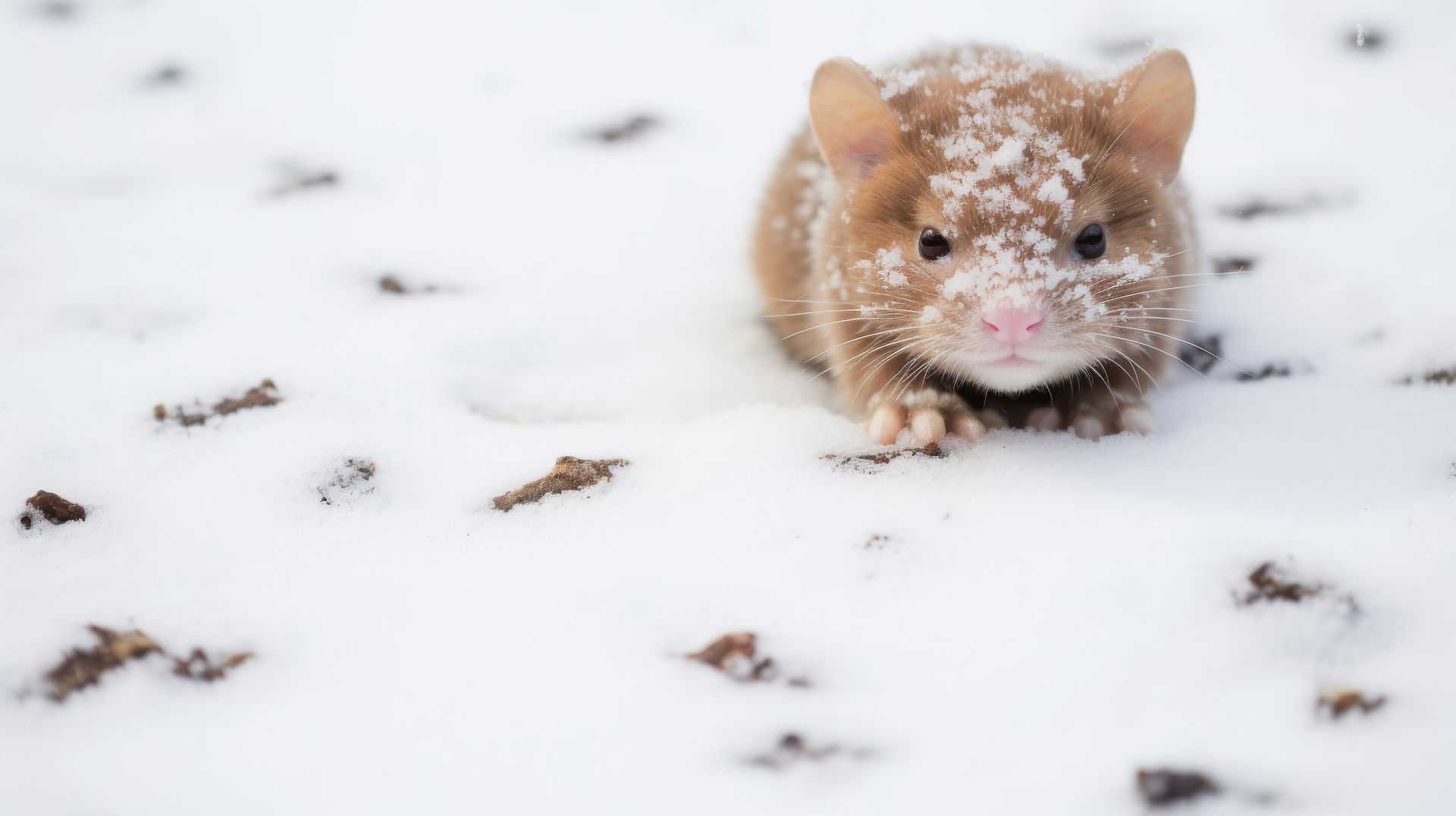 mouse in snow in southern md
