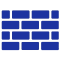 Blue brick wall.
