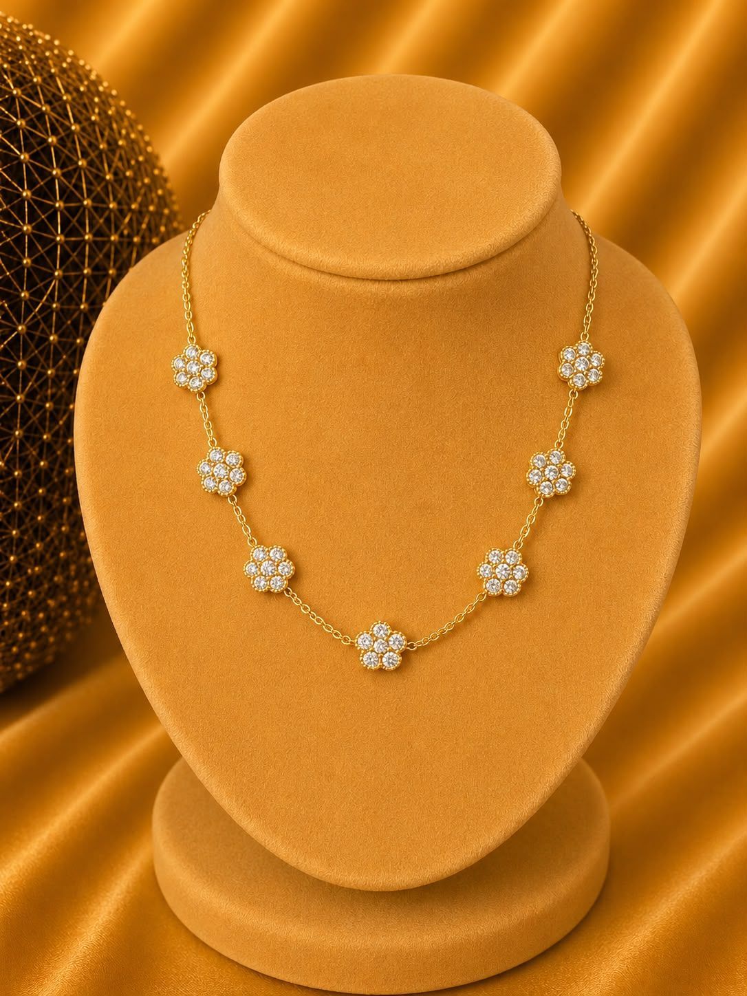 ✨bloemen diamantjes ketting ✨