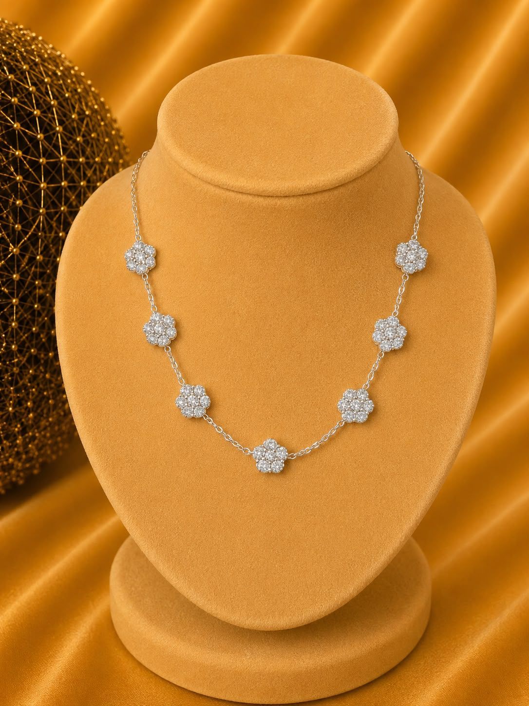 ✨bloemen diamantjes ketting ✨