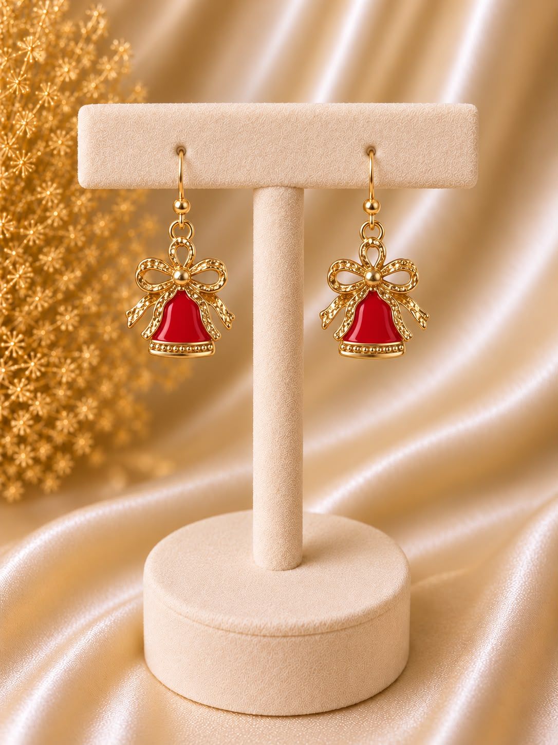 ✨ Kerstbel oorbellen met strik ✨