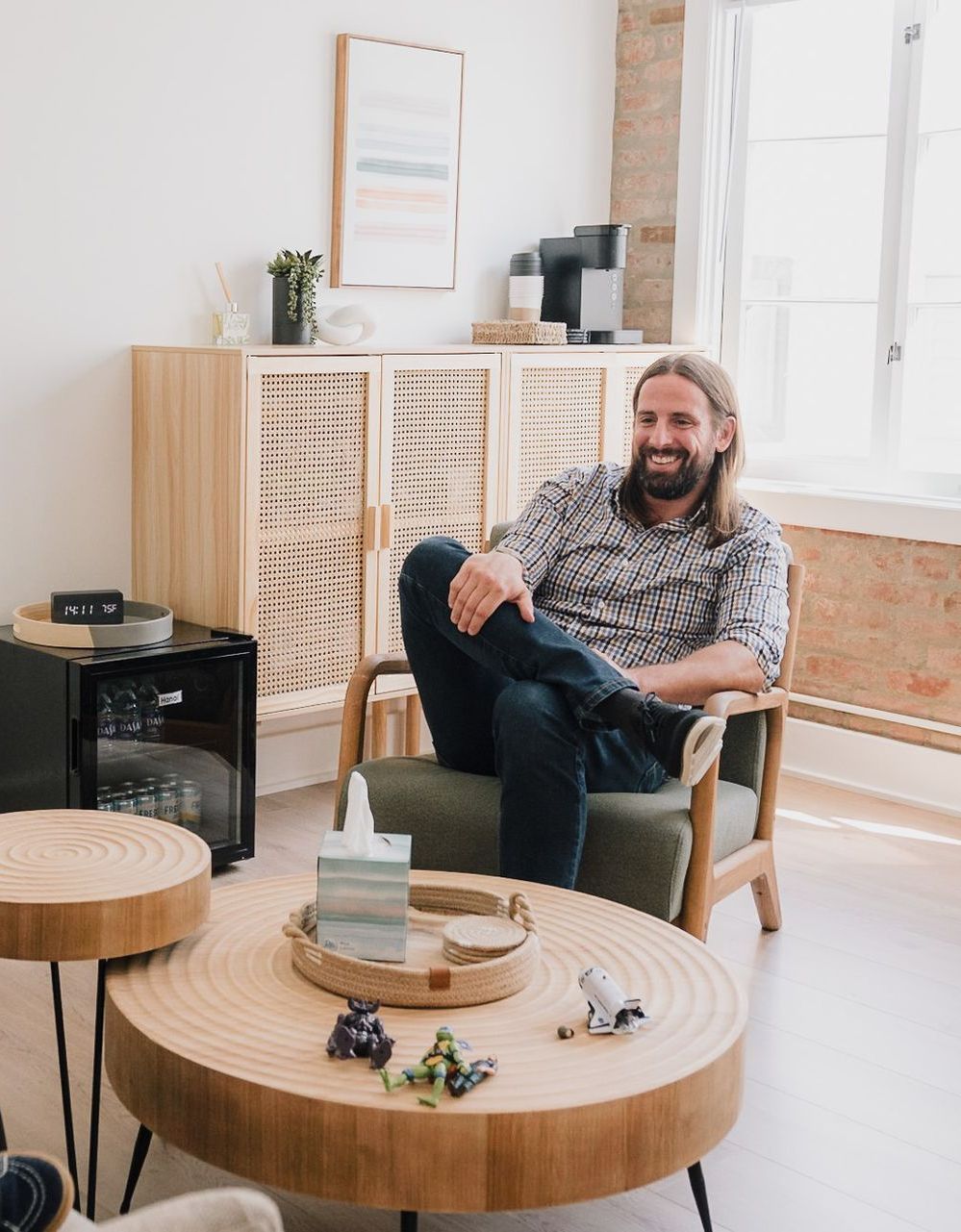 Dr. Nate Balfanz smiling in his San Clemente, CA therapy office