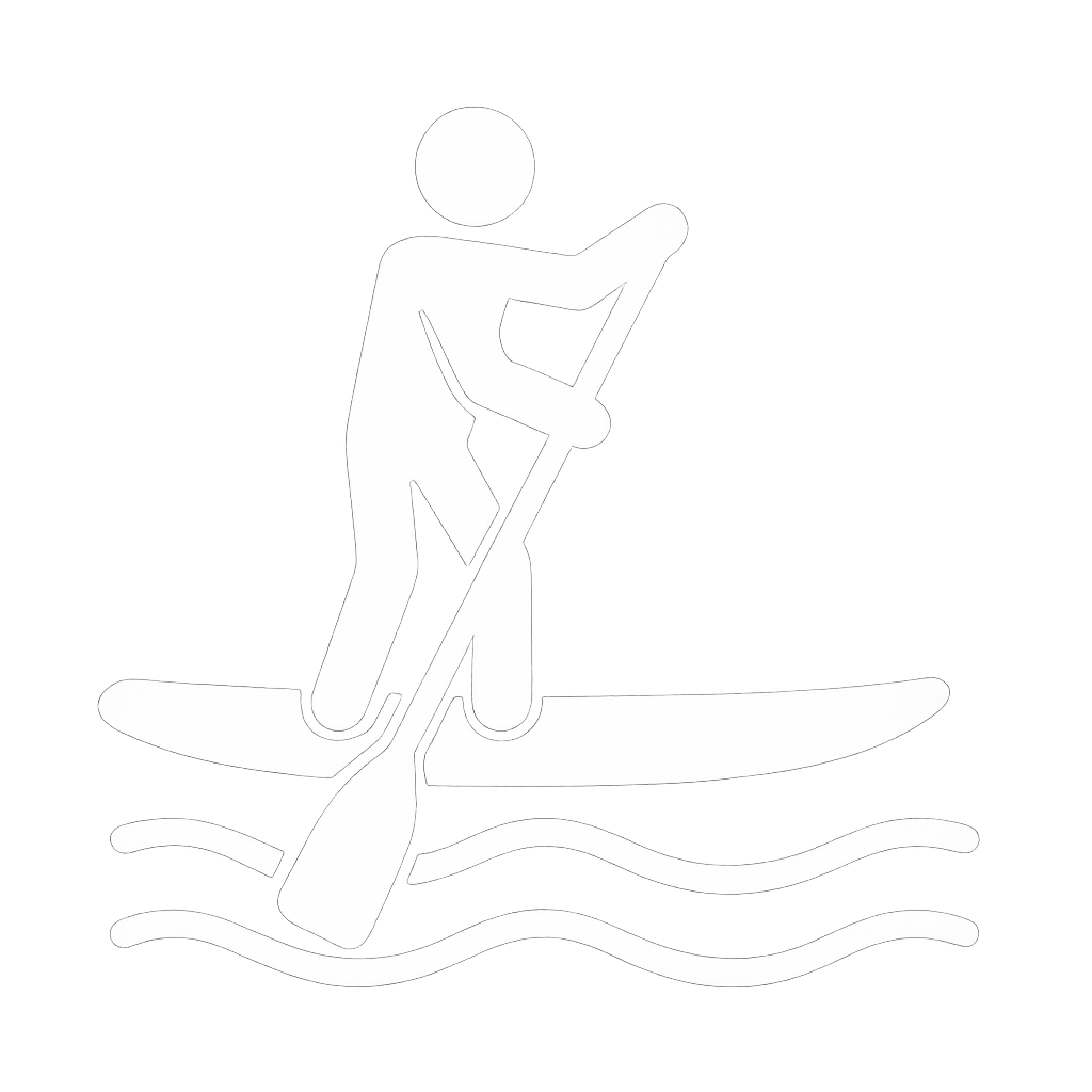 Person canoeing on water, paddling with a single oar.