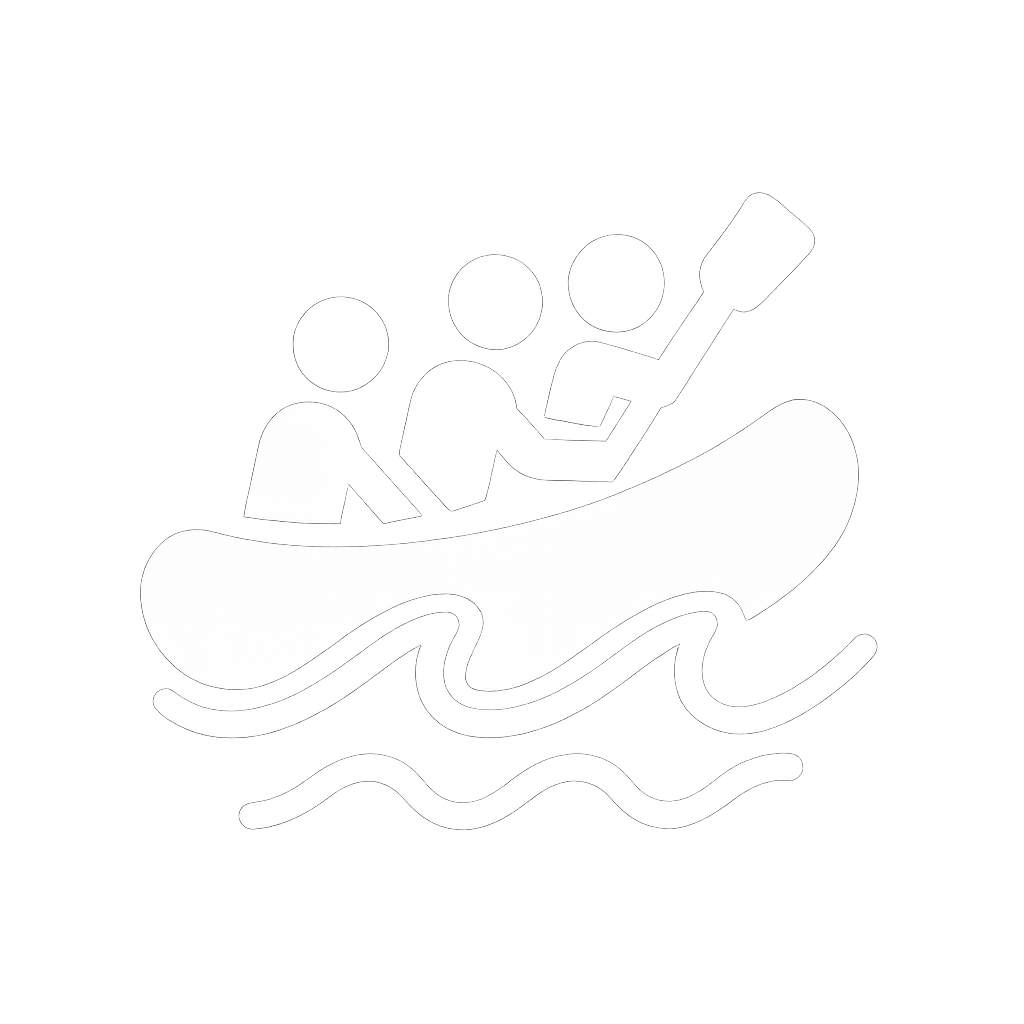 Two people paddling a canoe on water.