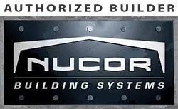 The Nucor Building Systems Logo Is Shown on A Black Background | Sheboygan, WI | Elite Builds