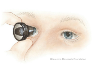 A drawing of a person looking through a telescope