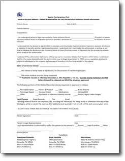Medical Records Release | Baptist Eye Surgeons