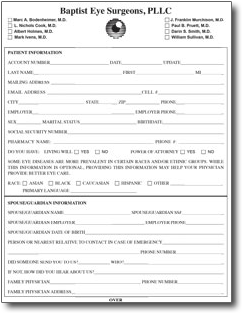 Patient Information Sheet | Baptist Eye Surgeons