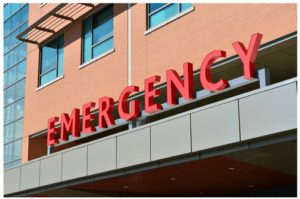 Outdoor entrance to an emergency room