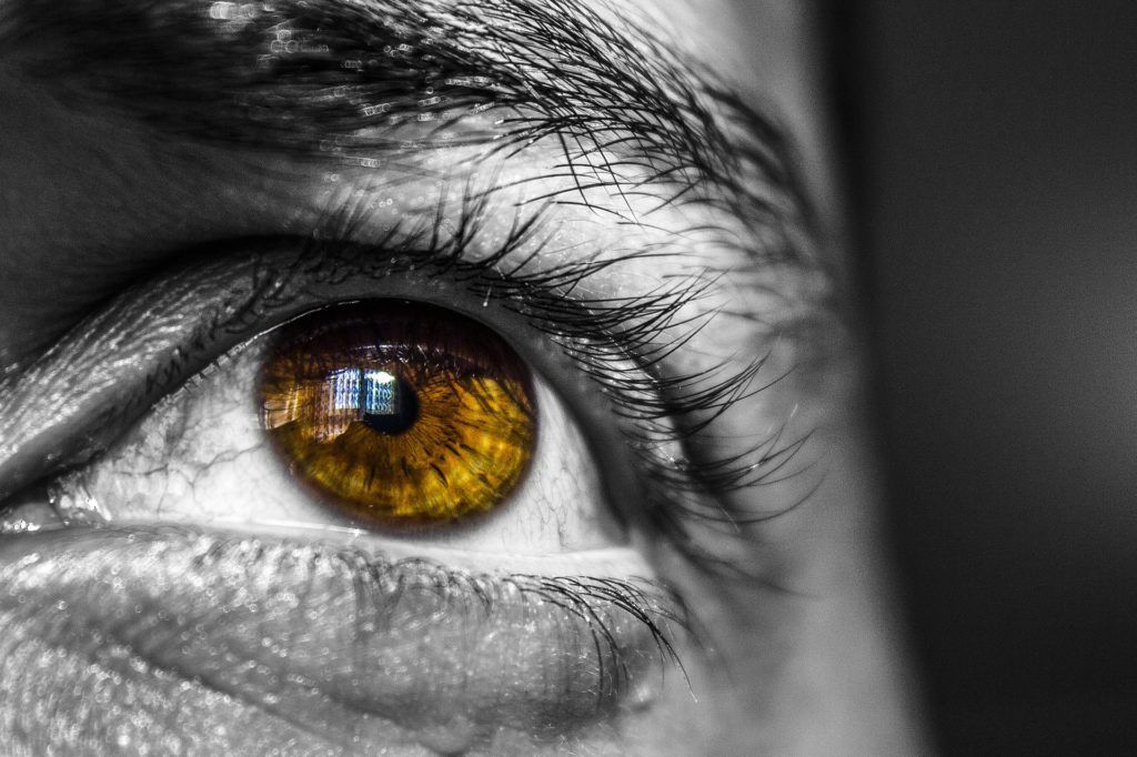 drooping upper eyelids