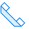 A blue telephone icon on a white background.